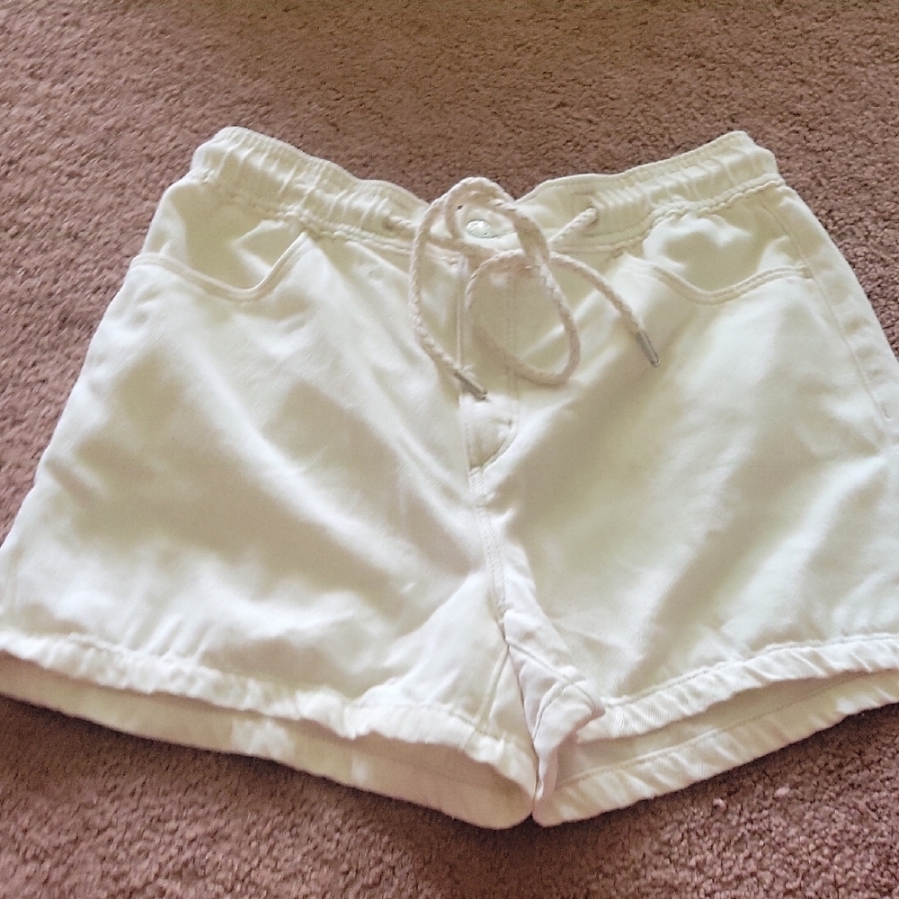 LOFT White Athletic Shorts with Drawstring Waist